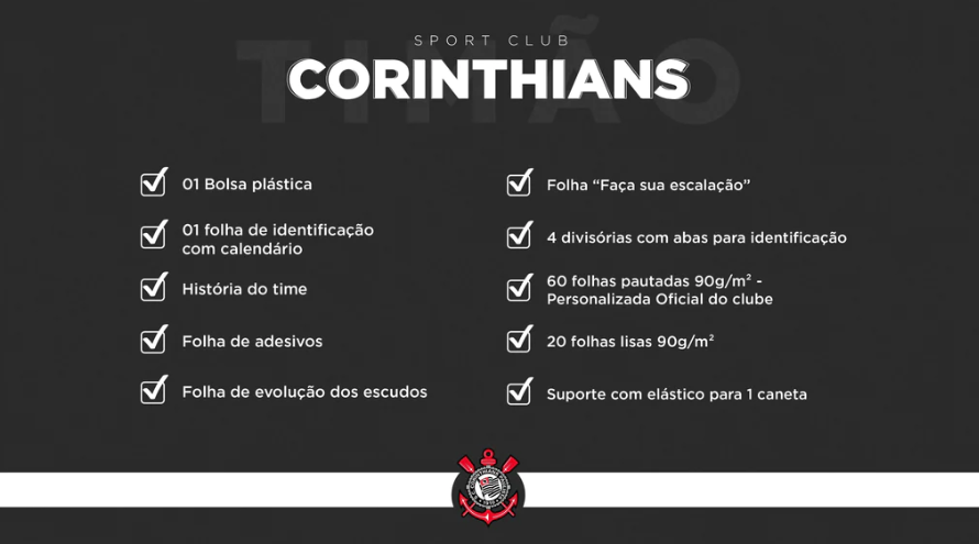 Caderno Sport Club Corinthians