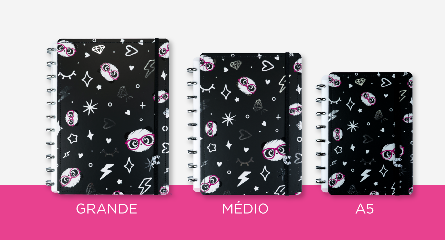 Caderno Inteligente da Luluca disponível em 3 tamanhos